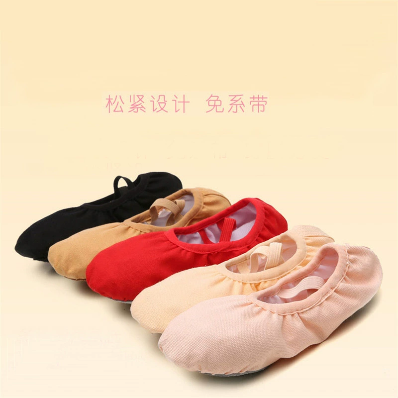 Оптовая продажа: танцевальные туфли для девочек с принтом кошачьих лапок, этнические балетки-пюанты для тренировок, студенческие балетки из канваса на мягкой подошве, легкие.