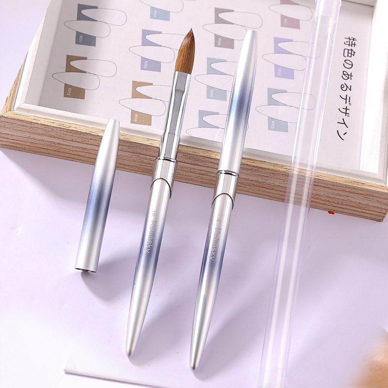 Nueva fábrica de uñas de visón de pelo pluma tallada cepillo Kolinsky cepillo de uñas de visón de pelo de uñas de cristal pluma