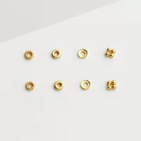 S925 серебро с позолоченным мини-круглым шарикозащитным уплотнением DIY ручной работы с бисером