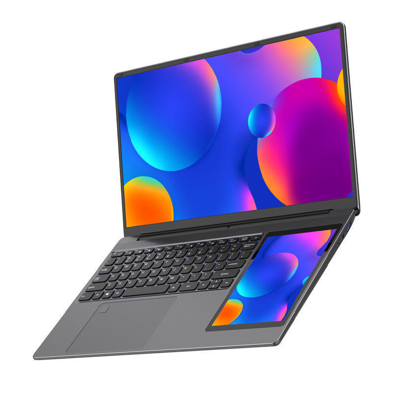 15.6+ 7inch Dual-Screen Touch Laptop N100 32G+128G Win11 Business Office Notebook