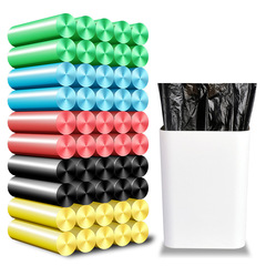 Practical colorful garbage bags thickened office hotel household disposable point-break plastic bags 5 rolls 100 pieces