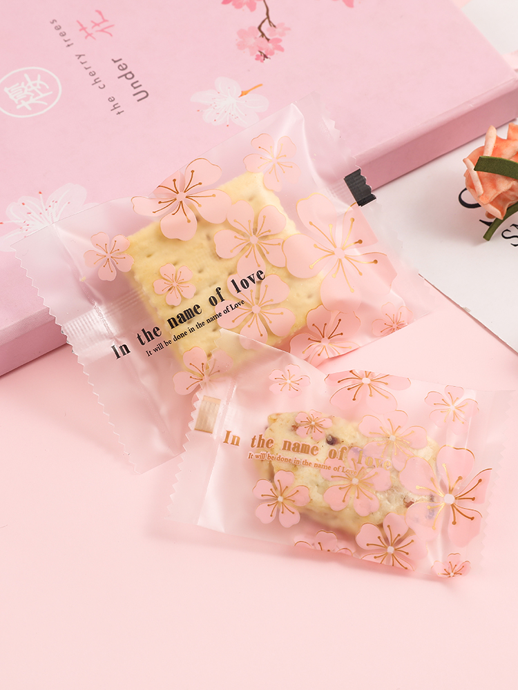 Bolsa de embalaje de cerezo, leche de fecha, bolsa de embalaje de nieve, botón de nougat encantador, galletas de vaca horneadas, bolsa de embalaje de pasteles de luna