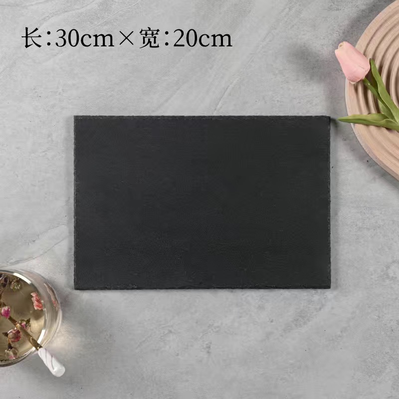 Platos de roca negra platos de pizarra natural platos de pizarra japonés platos de filete postre cojín de sushi