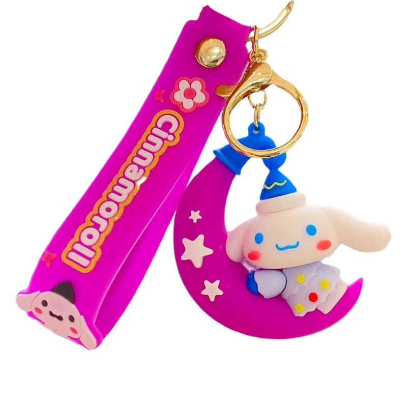 Sanrio sentada luna llavero melodía coolomi muñeca coche bolsa colgante muñeca máquina regalo al por mayor