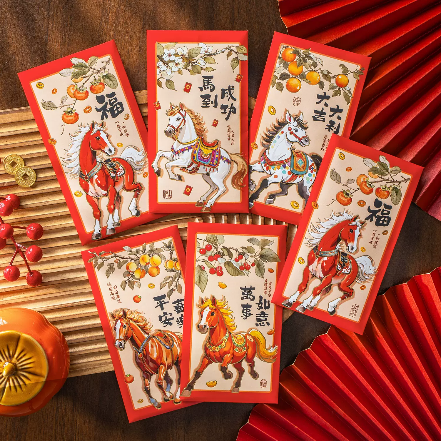 2026马年新款创意个性利是封新年儿童国潮祝福铜版纸大号通用红包