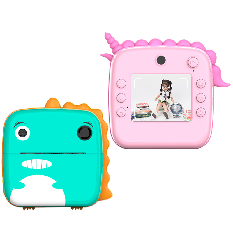 A20 Polaroid niños digital de dibujos animados delantero y trasero doble cámara mini regalo para niños HD foto impresión Cámara