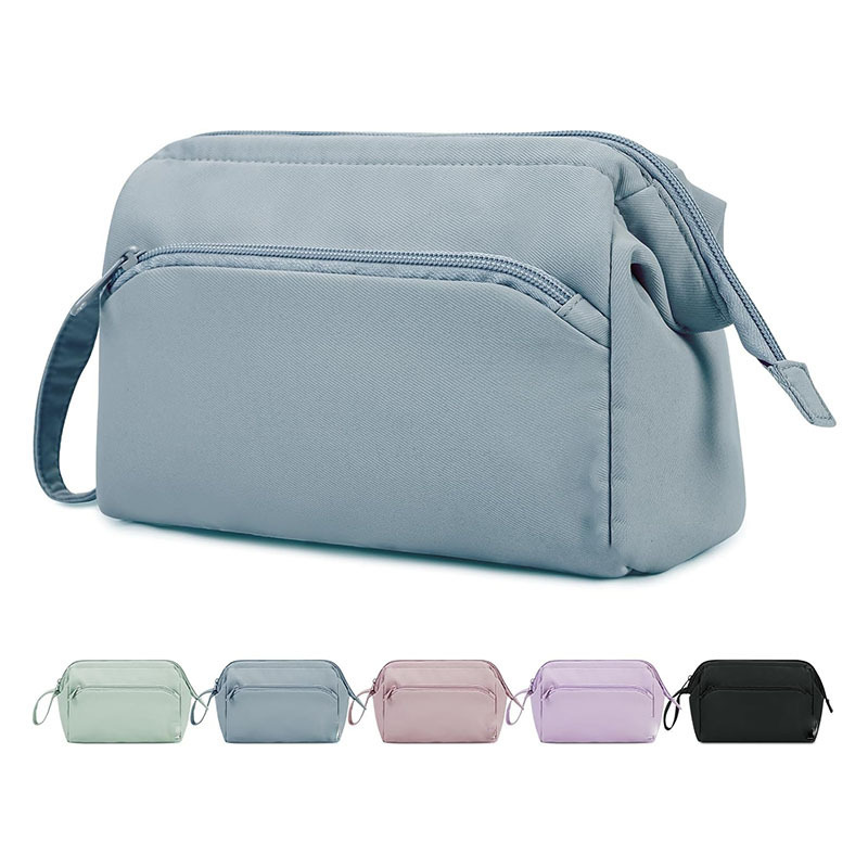 Amazon venta caliente bolsa de maquillaje de damas grande bolsa de maquillaje de boca ancha bolsa de maquillaje de viaje bolsa de maquillaje