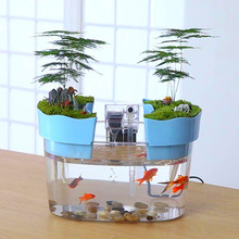 高清透明塑料鱼缸家用桌面客厅金鱼缸小型仿玻璃乌龟缸造景生态缸