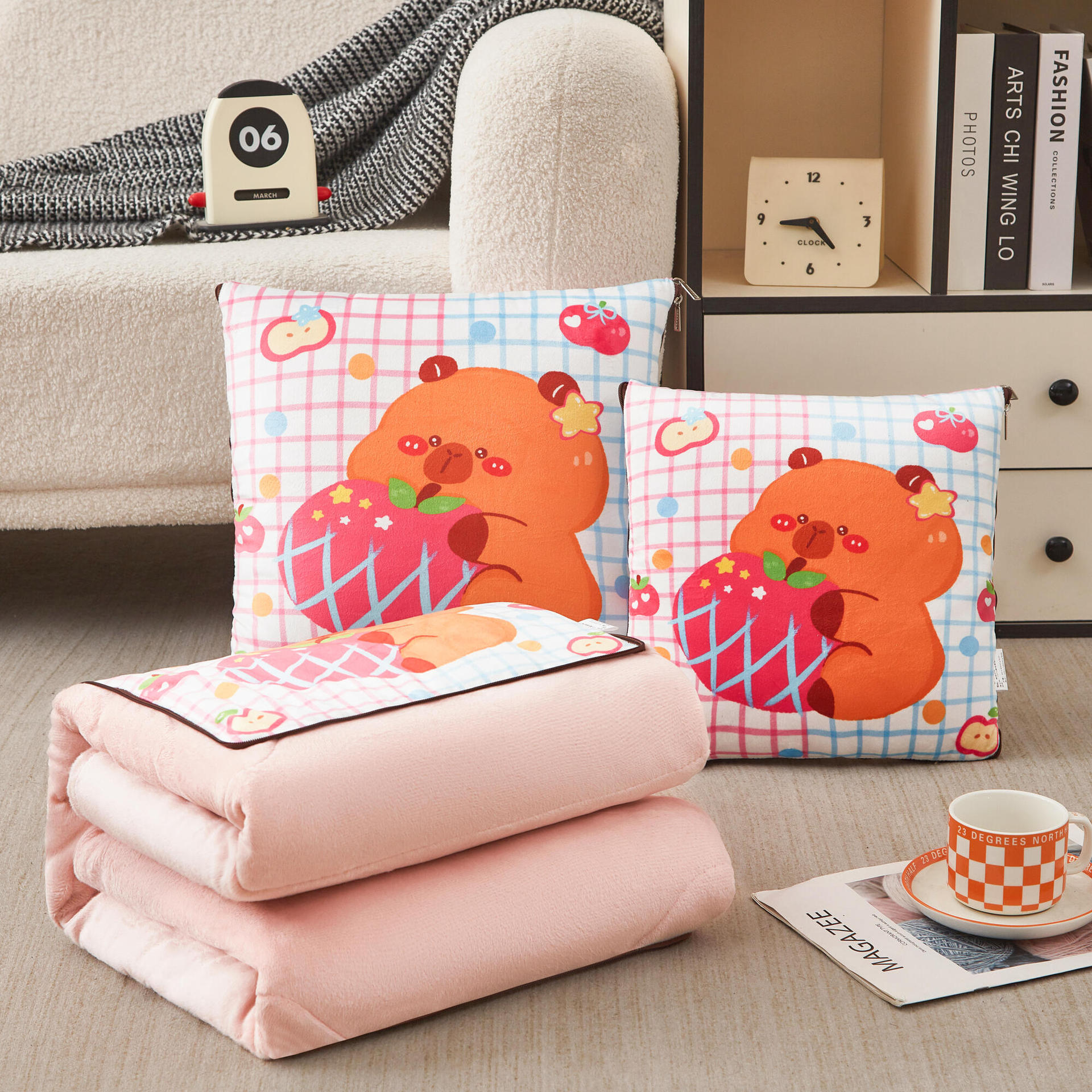 핑크애플베어(두꺼운 벨벳 스타일)