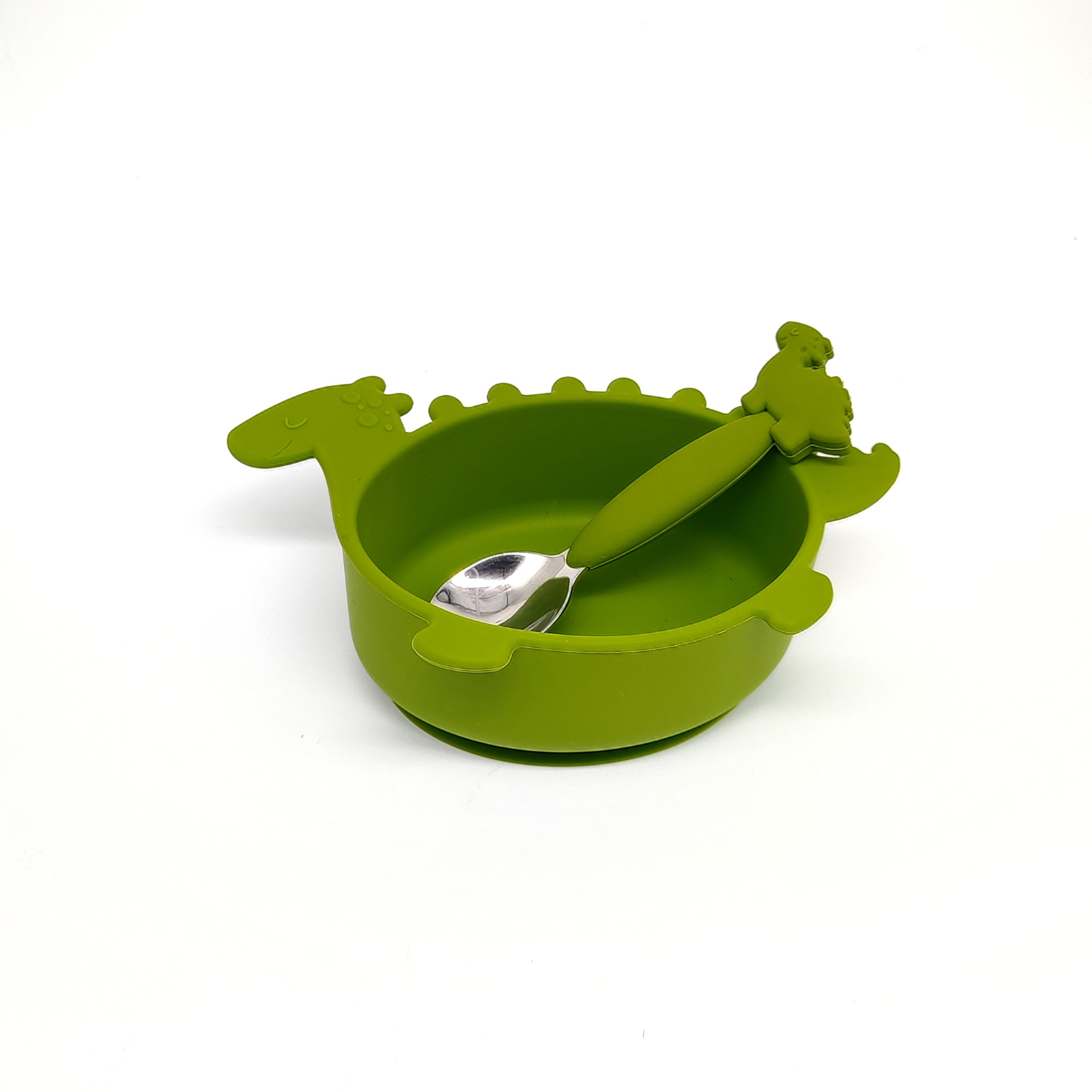머스타드 그린 [티라노사우루스 렉스 그릇 + 티라노사우루스 렉스 스푼] 2종 세트