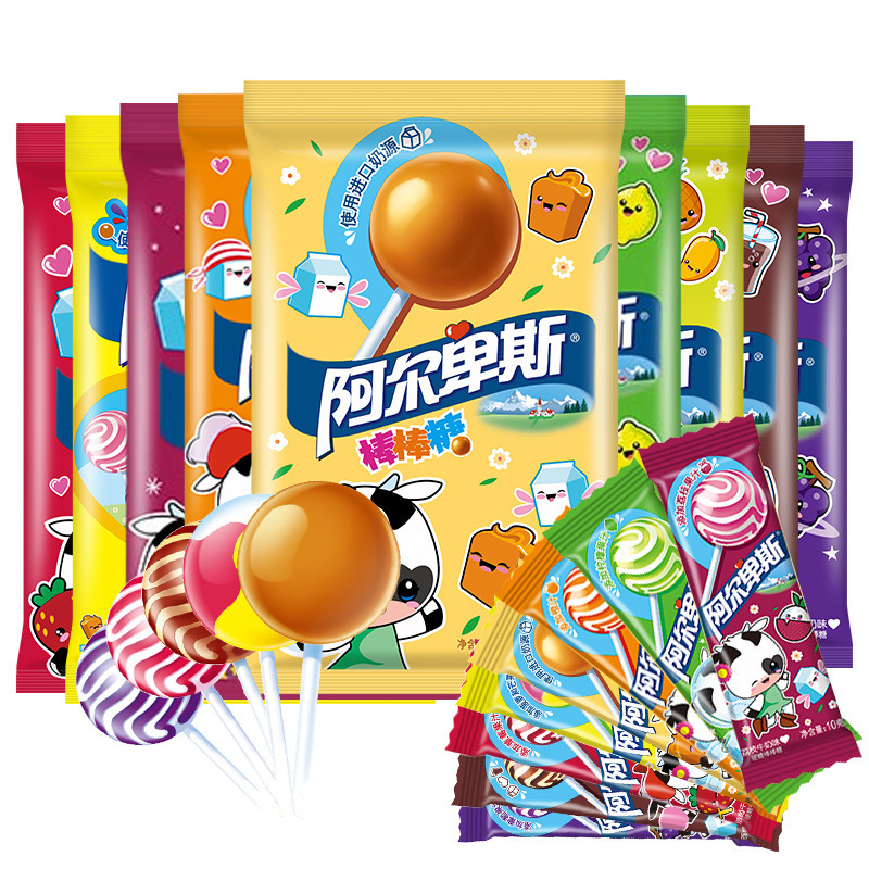 Alpine Lollipops Kidsren's Holiday Snacks Wedding Candies Wedding Celebration Hard Candies Whole Box Wholesale Fruity Flavor