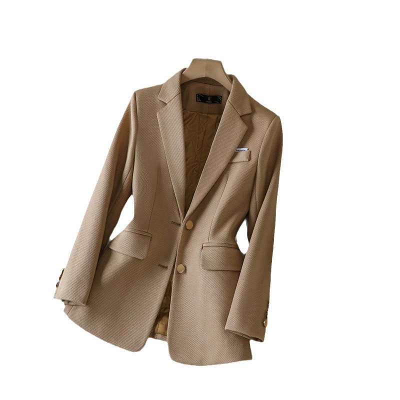 Black woolen demi-season classic suit jacket, 2023 collection, high-end, bright catchy style, increased thickness