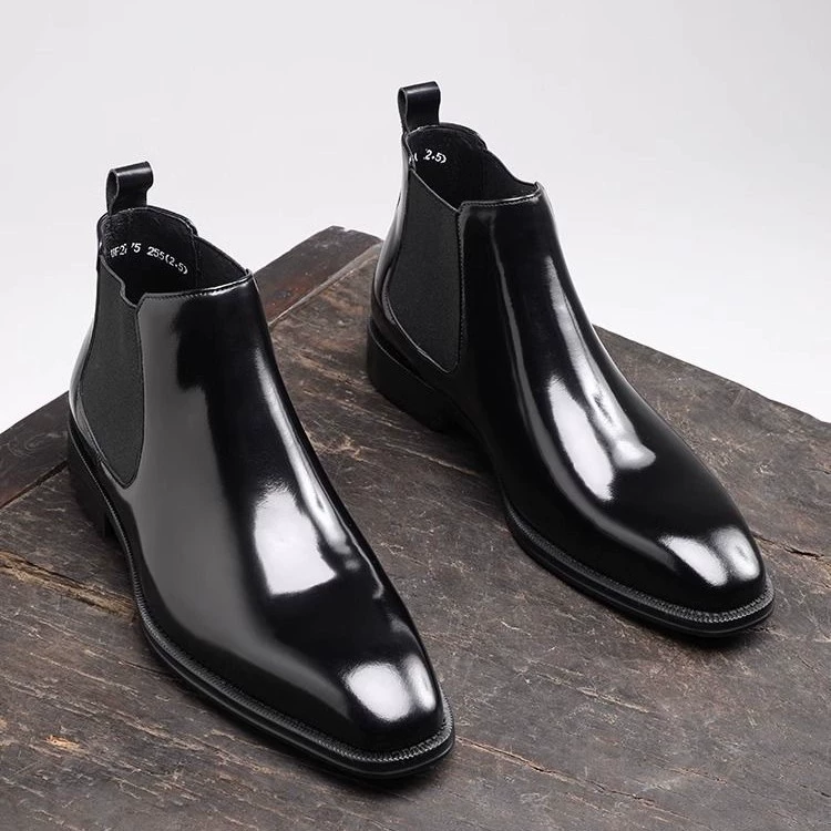 Мужские ботинки в британском стиле 2025 года, средняя высота, весна-осень, мужские слипоны для работы, квадратный носок