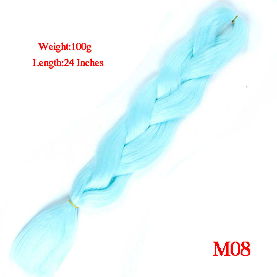 Peruca de comercio exterior gran trenza color gradiente africano gran trenza fibra química de alta temperatura seda trenza pelucina trenzada extensión de pelo