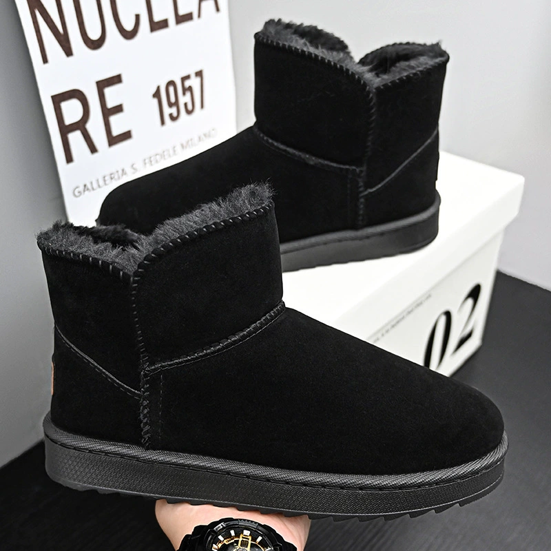 2024 встряхивая снежные сапоги мужские зимние бархатные теплые хлопковые туфли