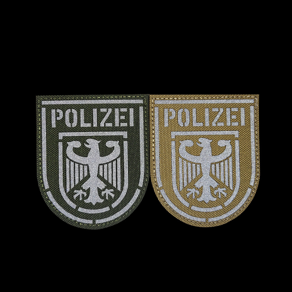 IR Alemania bandera DEU parche 9*5 brazalete de Velcro reflectante insignia bolsa al aire libre con sello