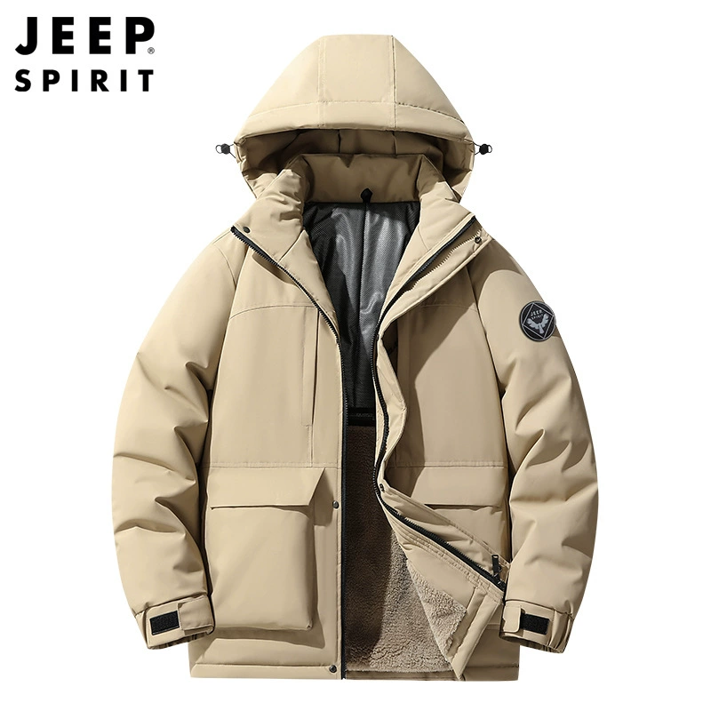 Джинсовая куртка с утеплением (Jeep Spirit) путешествия, тёплая, капюшон, пуховый слой, размеры M–7XL