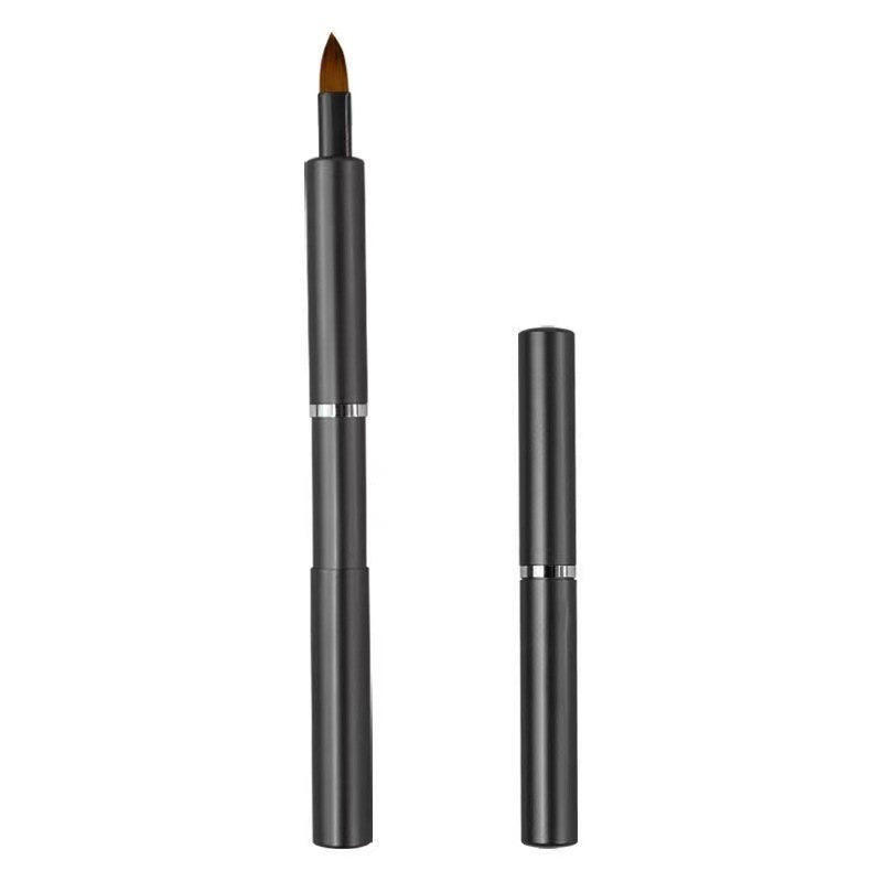 Round single-head retractable lip brush--black