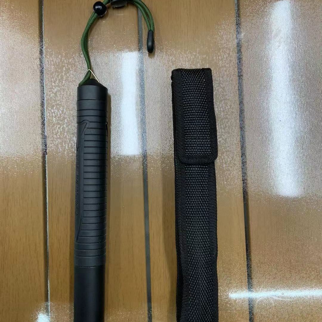 Outdoor folding cane telescopic hiking hiking mountaineering rods defense body three sections of telescopic plastic soft stick 3