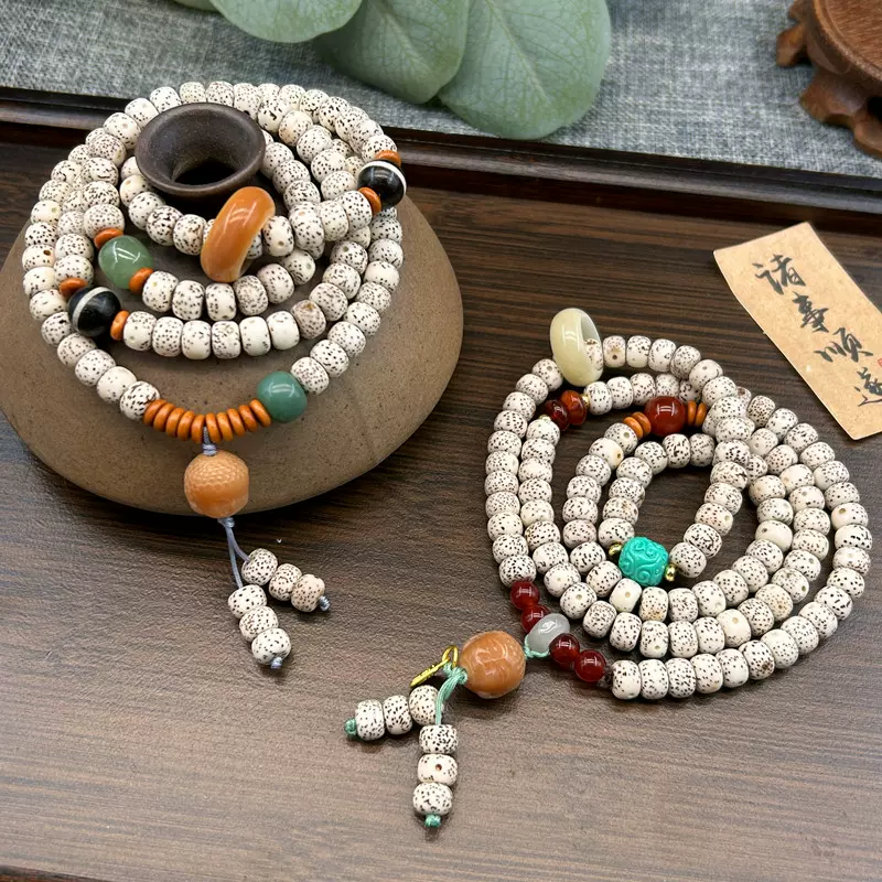 原生态顺白星月菩提手串108颗正月高密菩提子文玩佛珠念珠饰品