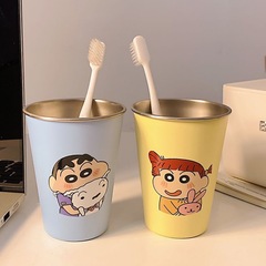 蜡笔小新高颜值可爱漱口杯情侣304牙刷卡通家用创意简约刷牙洗漱