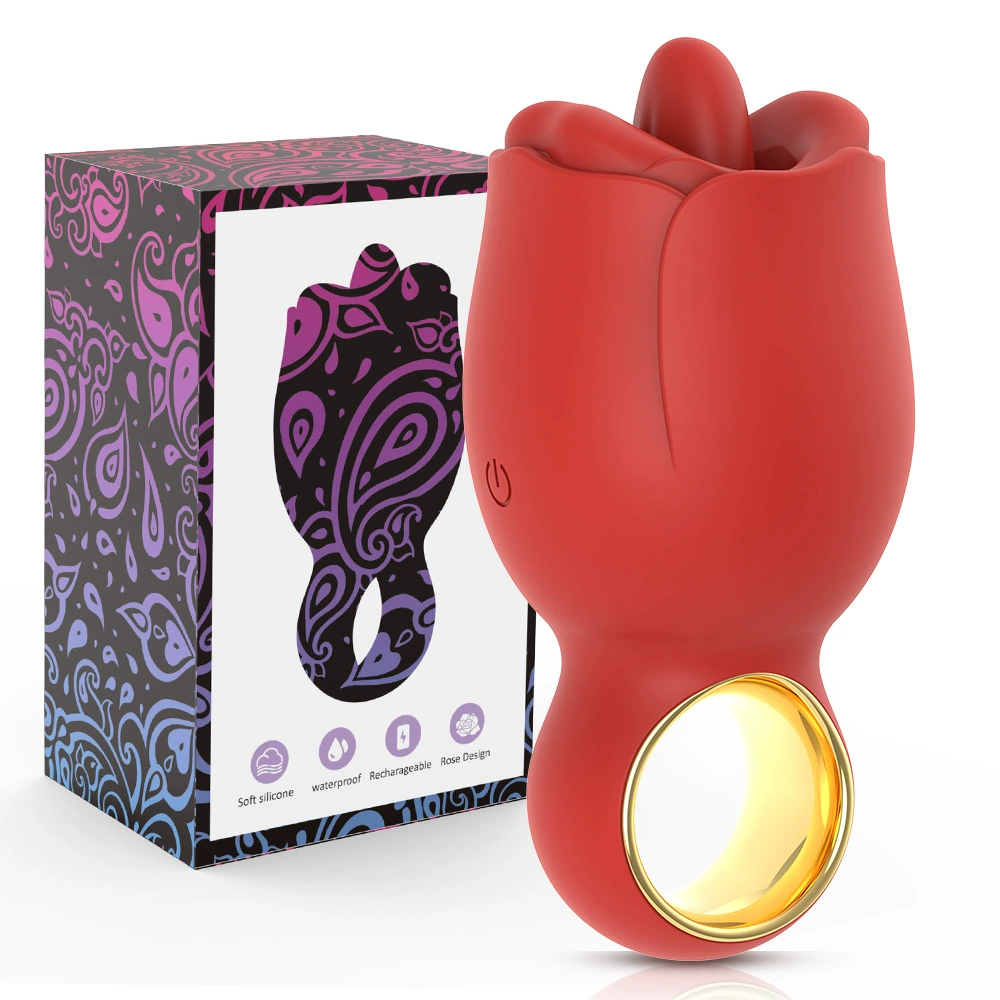 Oral‑simulating vibrator, rose design, 8 modes, rechargeable, compact 11.2 cm