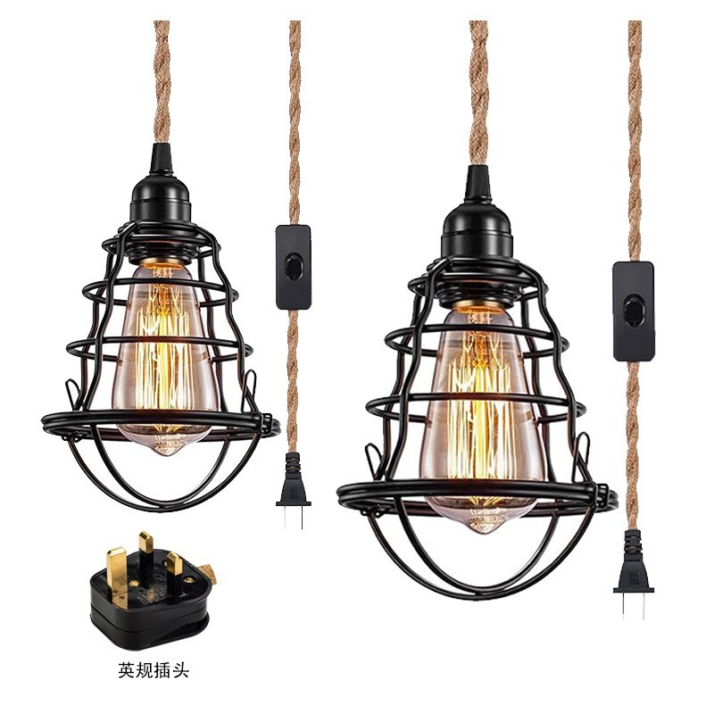 Transfronterizo exclusivo para ropa de dormitorio retro tienda de la jaula de hierro personalizada restaurante americano café tienda de té de leche lámparas