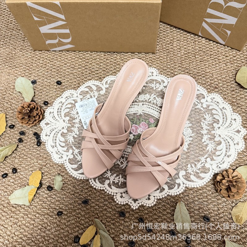 Aliexpress Za2026 European and American Fashion Women's Shoes, Thin High Heels, Patent Leather Slip-On Slippers, Simple Outdoor Sandals, Cross-Border Aliexpress Za2026 European and American Fashion Women's Shoes, Thin High Heels, Patent Leather Slip-On Slippers, Simple Outdoor Sandals, Cross-Border