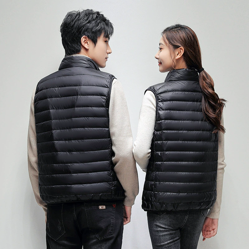 (Cross-border trading), light and thin vest with down for men and women, jacket, for beloved, feather stuffing