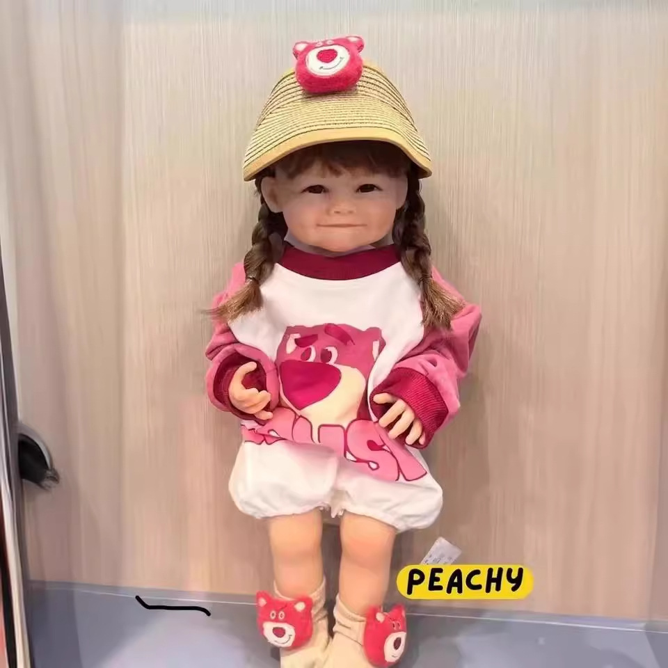 NPK 55cm pegamento completo simulación muñeca hoyuelo sonrisa bebé entrega de una sola pieza image 4