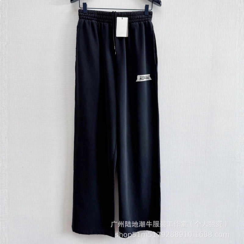 Ceiling High-Quality Paris B 25Fw New White Rubber Sole Printed Straight Pants for Men and Women Ceiling High-Quality Paris B 25Fw New White Rubber Sole Printed Straight Pants for Men and Women