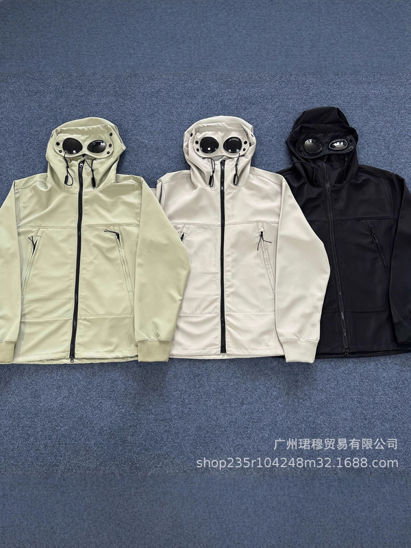 跨境外贸cp眼镜外套冲锋衣男女秋冬同款宽松拉链欧美街头夹克外套|undefined