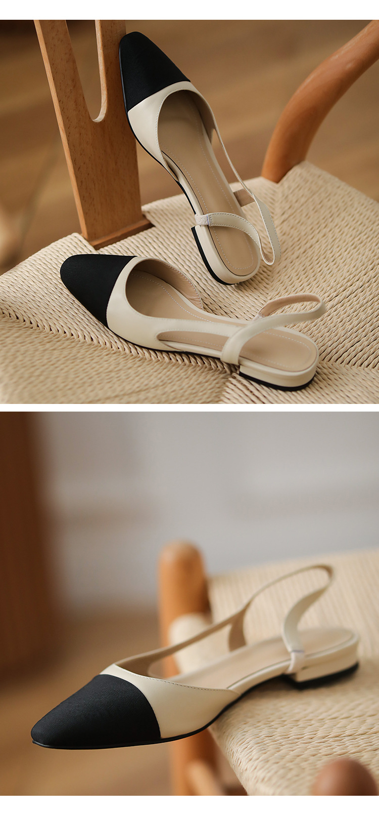 CHIKO Bricia Square Toe Block Heels Slingback Shoes