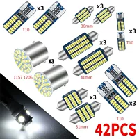 Автомобильные светодиодные комбинированные лампы для чтения 42PCS T10 широкоформатные двухконечные номерные лампы для чтения внутренних дверных огней