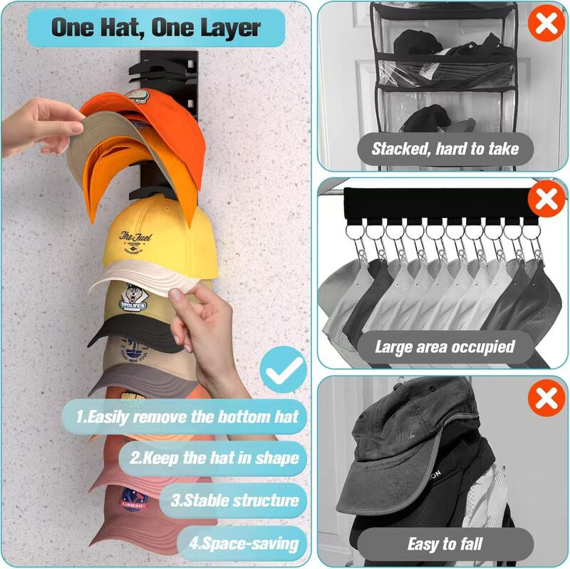 跨境帽子收纳架新品Hat Organizer for Baseball Caps棒球帽收纳|undefined
