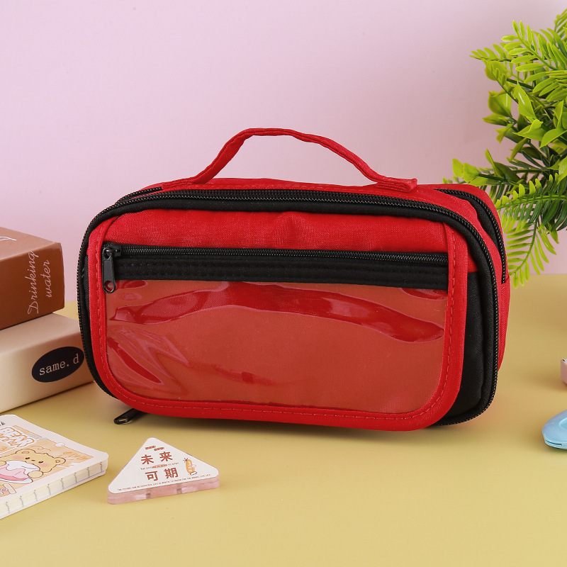 9層筆箱 インス風レトロカラー 大容量 高価値 新型文具 小中学生向け 多機能筆箱|undefined