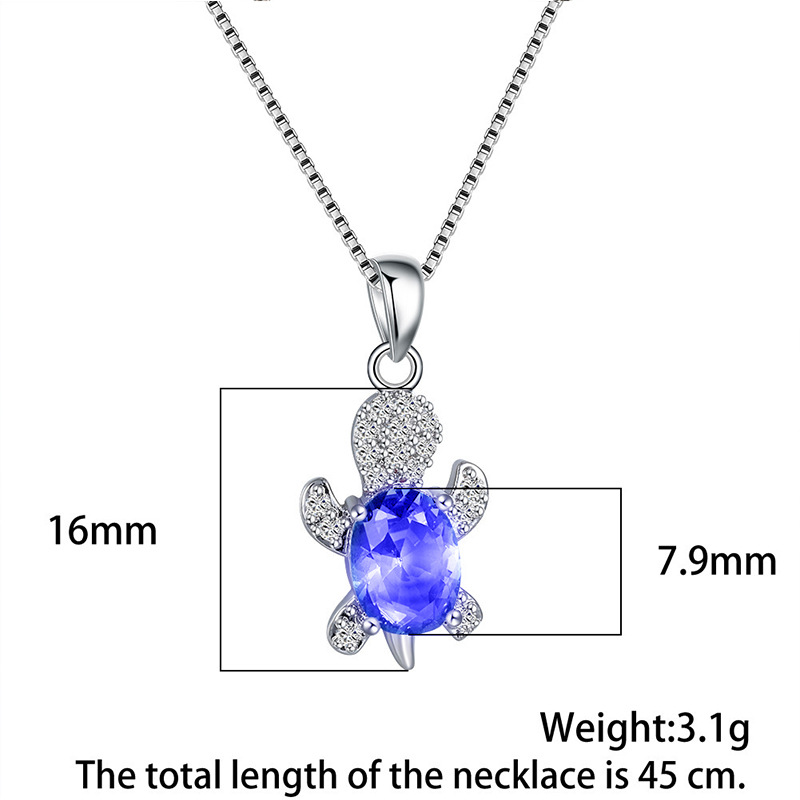 Cute Tortoise Alloy Plating Inlay Rhinestones Womenu0027S Pendant Necklace 1 Piece