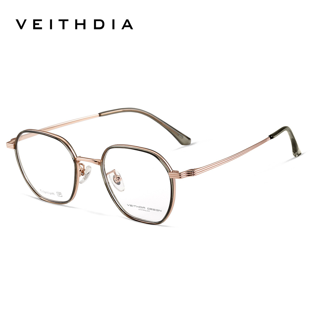 Pie de titanio puro polígono marco de espejo de miopía óptica retro para hombres y mujeres marco pequeño puede estar equipado con grado al por mayor 5037