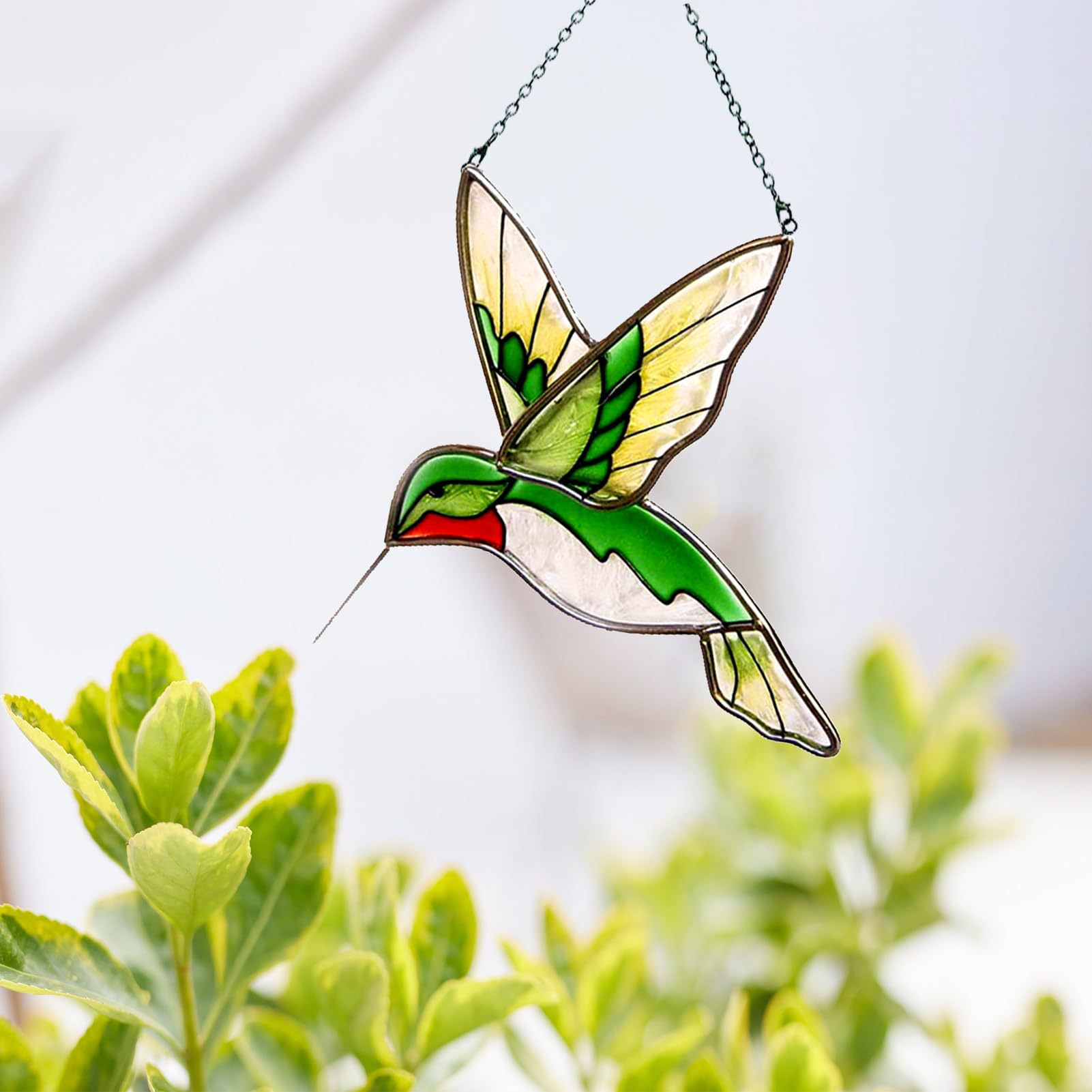 Acrílico Vismin colibrí vidriera colgante luz catcher decoración pájaro sol catcher regalo de interior