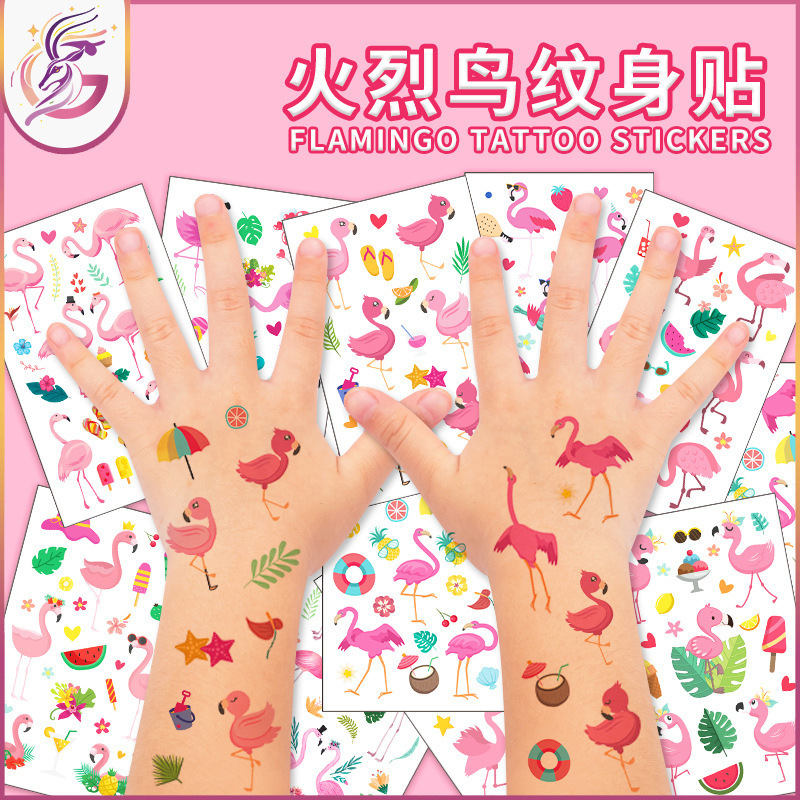Flamingo tattoo stickers environmental protection waterproof sweat children cartoon stickers fake summer animal Flamingo temporary tattoo Flamingo tattoo stickers environmental protection waterproof sweat children cartoon stickers fake summer animal Flamingo temporary tattoo