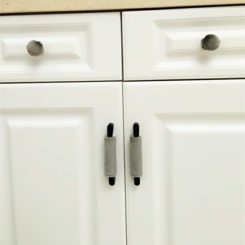 5YA1 door handle anti-collision pad protective cover children's velvet door handle gloves baby cabinet drawer pull gloves anti-collision