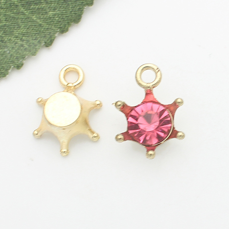Alloy Material 10 PCS/Package 11 * 15mm Alloy Zircon Geometric Pendant