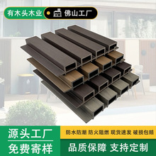 跨境出口共挤塑木长城板WPC护墙板防水防腐户外花园木塑格栅栏