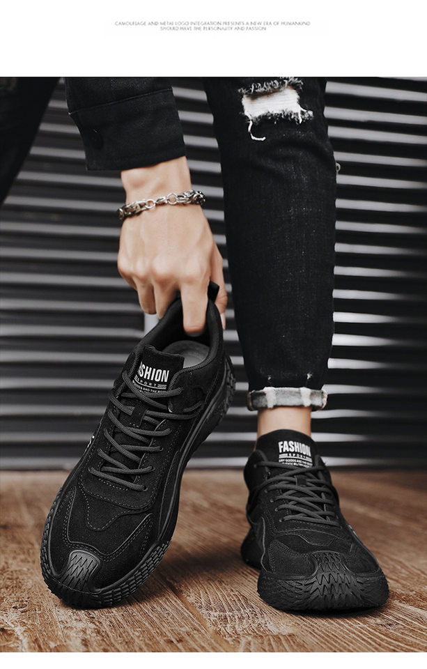 Giày nam cổ thấp da tổng hợp đế cao su chống trượt, kiểu dáng thể thao casual — K2373 màu kaki, K2373 màu xám, K2373 màu đen chi tiết 12