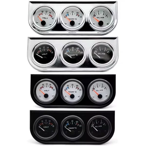 Cross-border bestseller 52mm car modification triple gauge: oil pressure gauge, KG water temperature gauge, C voltage gauge combination instrument 12V