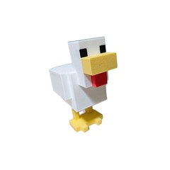 跨境新品3D打印Minecraft我的世界白羽鸡可动钥匙扣玩具桌面摆件