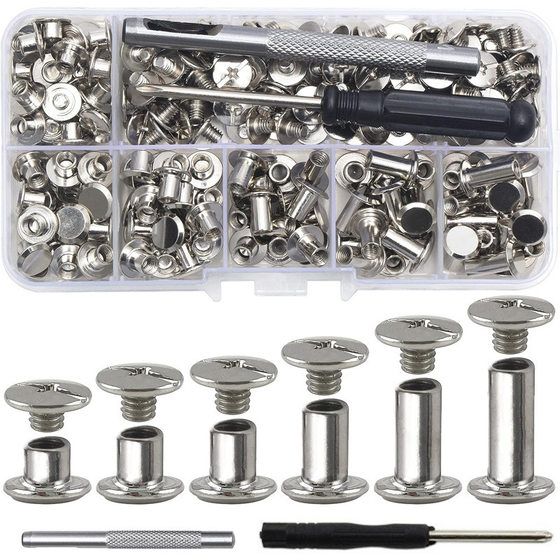 110 sets of metal wheel nail set box female nail rivet I-shaped nail book nail leather luggage clothing accessories