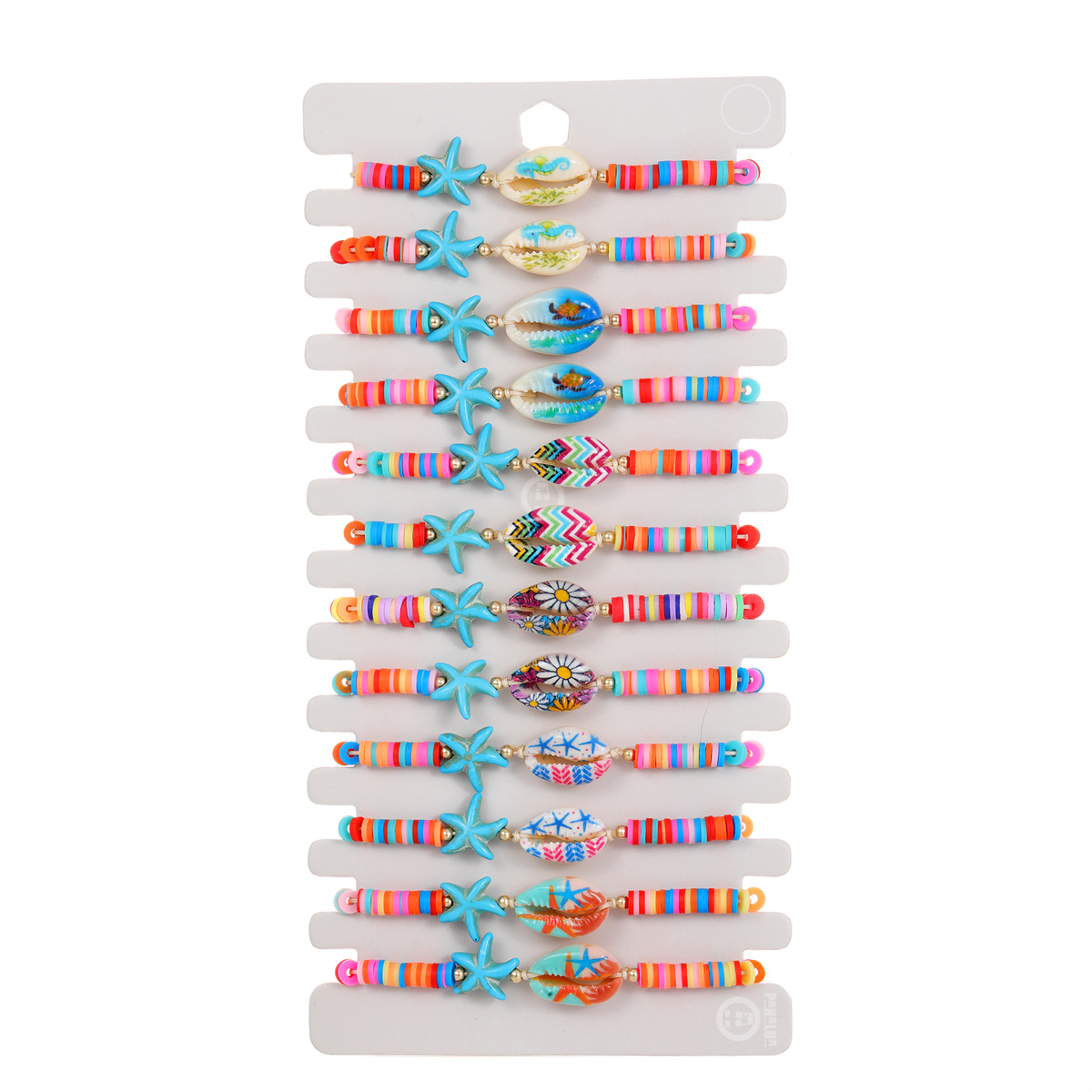 31g Weight Shell Pendant Material Bracelets Classification rope Chain Material Cord In Chain Chain Type 1 Card Quantity Bohemian Beach Starfish Shell Shell Cord In Chain Beaded Bracelets Wholesale