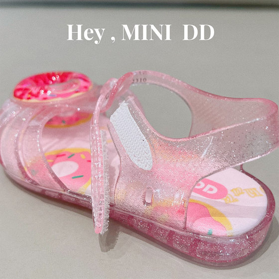 2024 spring and summer new girls' cute style donut sandals comfortable soft bottom jelly sandals baby toddler Korean style
