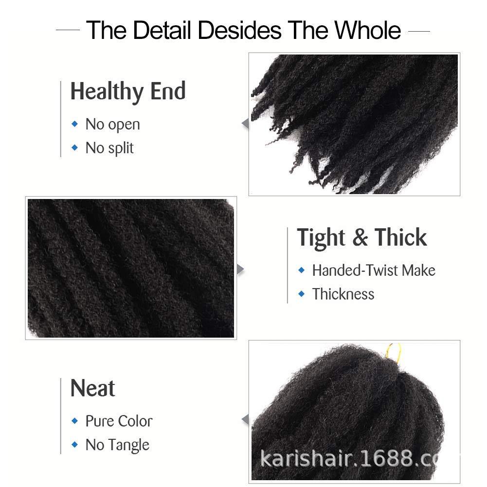 Marley braid Crochet hair curly de 18 pulgadas de fibra química oruga ganchillo cabello sucio trenza peluca
